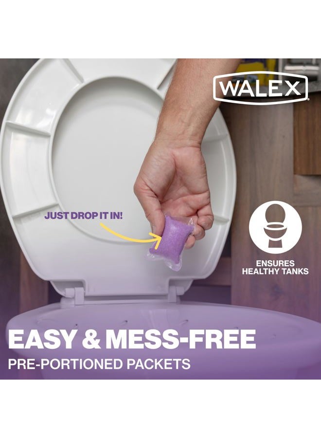 WALEX Porta-Pak Black Holding Tank Deodorizer & Portion Control System Drop-Ins - Rapid Breakdown of Waste & Paper, Odor Prevention, Cleans Tank & Sensors - Lavender Breeze, 10-Pack - Image 3